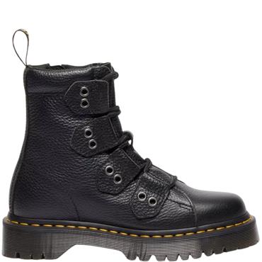 DR MARTENS WOMENS ZIP LACE ANKLE BOOT - BLACK